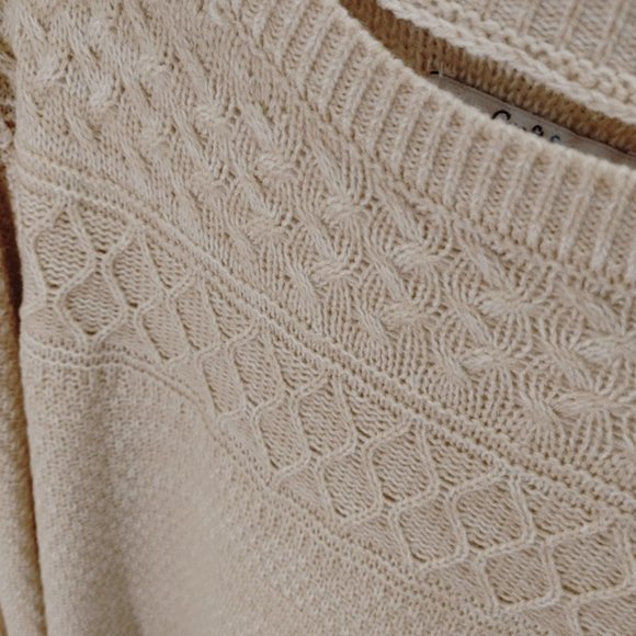 (MAKE OFFER) Cream Boatneck Sweater - Picture 2 of 7